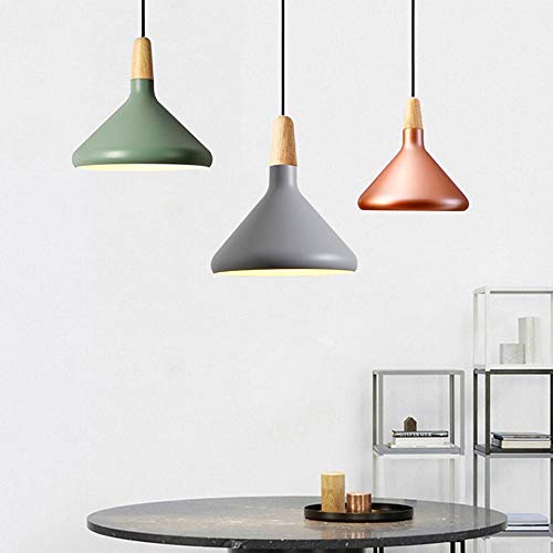 Iluminación de techo retro con aluminio LED y madera 3