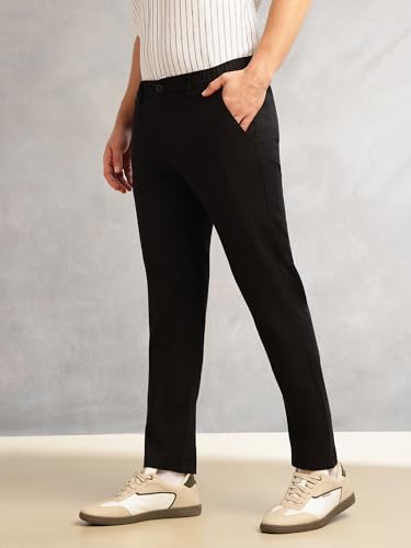 Image of Thomas Scott Men's | Straight Fit | Mid-Rise | Solid | 4 Pockets | Woven | Chinos Trouser