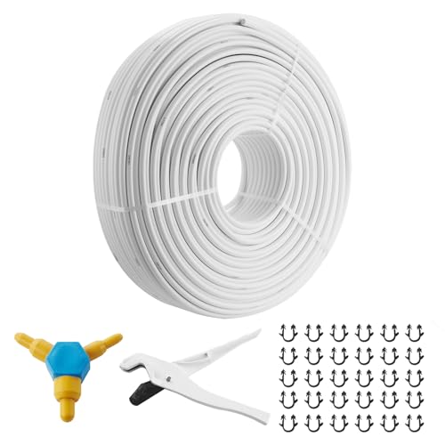 VEVOR Tubo PEX AL PEX para Calefacción por Suelo Radiante Rollo de 300m Tubo Compuesto de Aluminio y Plástico Φ 16mm Espesor de 2 mm con Barrera de Oxígeno para Gas, Agua Fría y Caliente de Hogar