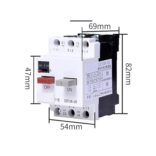 Interruptor de cortocircuito regulable 0.4-0.63A con apertura de aire DZ108 4