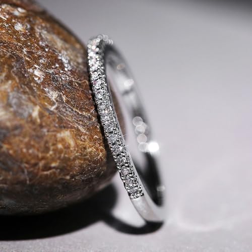 Gold Plated White Cubic Zirconia Minimalist Engagement Rings Wedding Bridal Band Promise Rings Evening Parties Anniversary Valentine's Day Gifts Eternity Bands for Women3