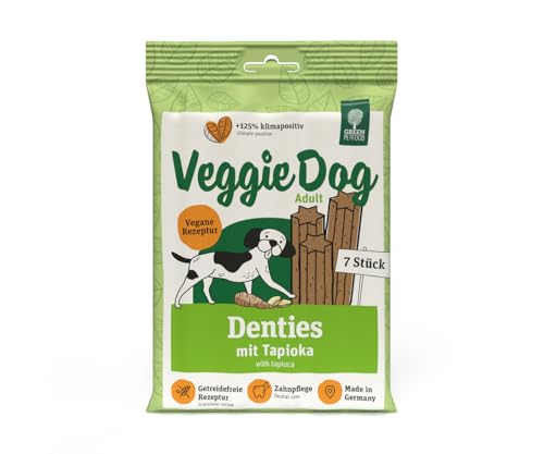 Green Petfood VeggieDog Denties (13 x 180 g) | Adult | Premium Kausnack für Hunde | Tapioka & Kartoffel | Leckerli, Snack & Zahnpflege in einem | vegan | getreidefrei | Ergänzungsfutter | 13er Pack