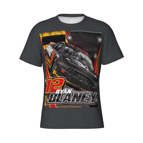 Ryan Blaney 12 Men's T-Shirt Crewneck T-Shirt Tight Sport Short Sleeve Classic Printing Performance