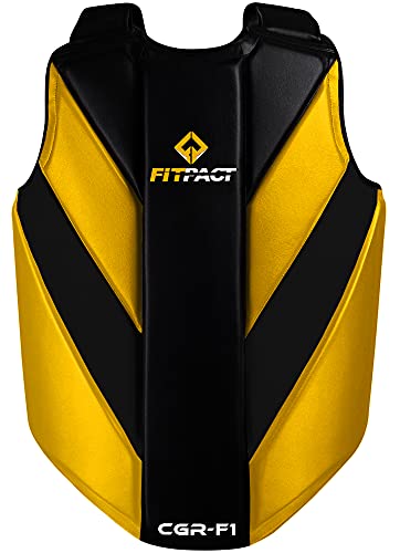 FITPACT Chest Guard for Boxing MMA Training Leather Body Protector for Muay Thai, Martial Arts Sparring Krav Maga Fighting Rib Shield Armour for Kickboxing Taekwondo and BJJ