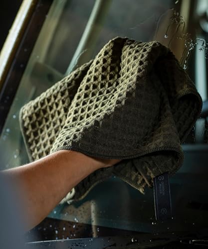 GORDON MILLER 車用 洗車 厚手グリッド マイクロファイバークロス Mサイズ オリーブドラブ 1766038