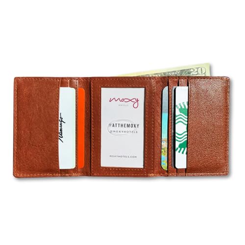 Big Skinny Full Leather RFID Blocking Trifold (Cognac)4