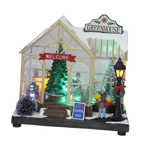 Maison illuminée Noël décoration table fêtes : centre de table lumineux LED salon - 8