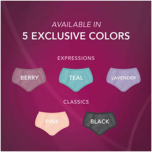 Image of Depend Silhouette Incontinence and Postpartum Underwear for Women, Maximum Absorbency, Disposable, Medium, Pink /Black /Teal /Berry, 4 Count