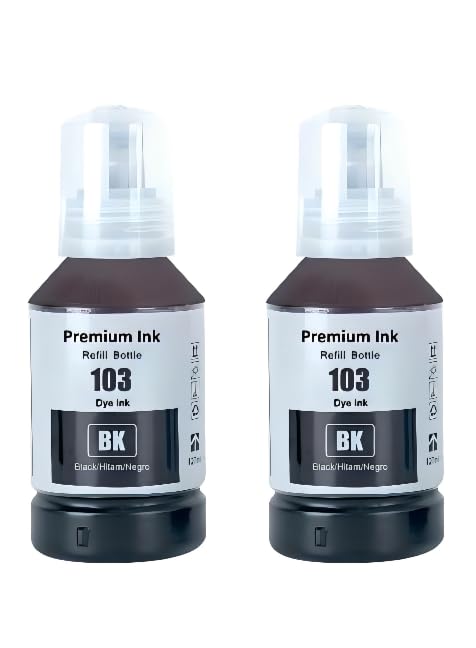 NexNova® ink 103 for Epson for EcoTank Double Black for L1110‎ L3110 L3111 L3150 L3151‎ L3156 L3160 L5190‎ (2BK)