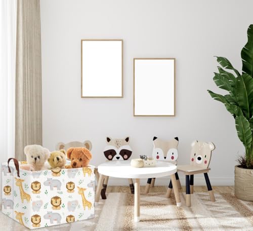 Image of Baby Basket Woodland Toy Storage kids Baby Boy Girls Basket Rectangular Storage Bin Organizer Boxes for Room Decor Books(Baby Hamper)