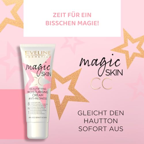 Eveline Cosmetics Magic Skin CC Feuchtigkeitscreme gegen Rötungen 8-in-1 mit Hyaluronsäure und Vitamin E, 50ml – Bild 3