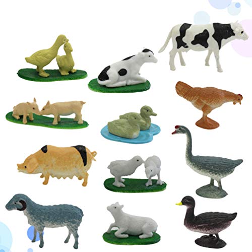 STOBOK Brinquedos de Animais de Fazenda Bonecos de AÃ§Ã£o Animal Em Miniatura Playset Brinquedos Edu