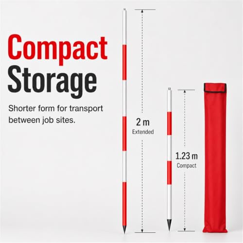 Poste topográfico de aluminio segmentado para replanteo de carreteras 7