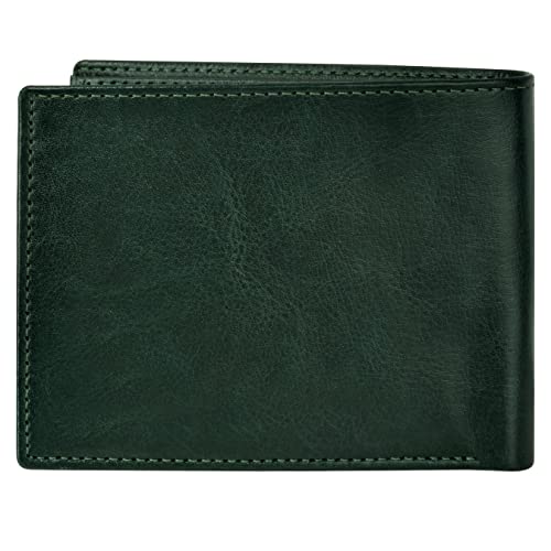 Image of Walrus Men's Wallet, Business Card Holder Vegan Leather Bi Fold Stylish Purse for Men, Card Case (Green) with RFID Blocking - Perfect for Gift for him