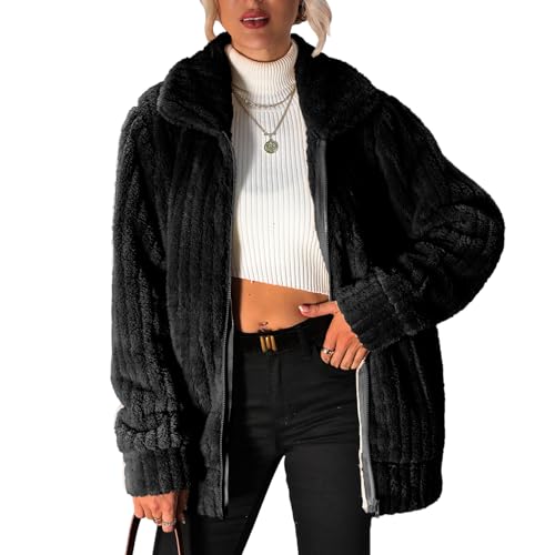 Vipwest Womens Oversized Fleece Jacket 2025 Autumn...