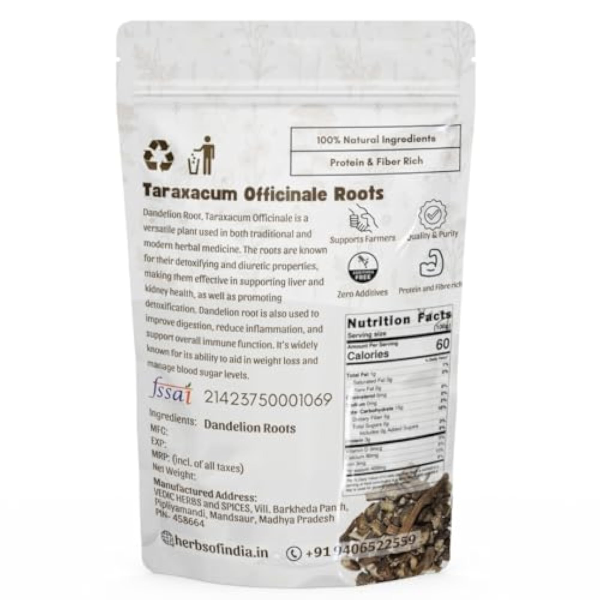 Dandelion Root, 100% Pure & Natural Herbal Supplement