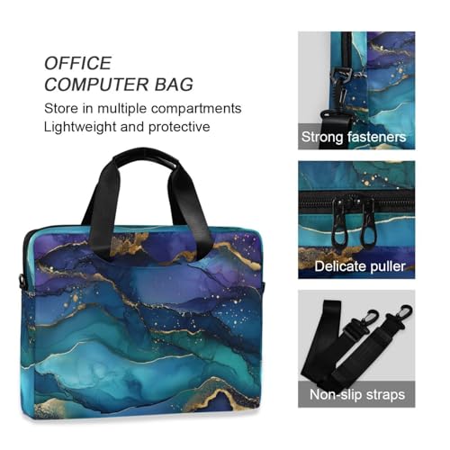 Maletín para portátil con estampado azul y dorado, 13-15.6 pulg miniatura 6