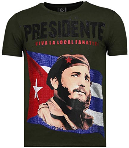 Local Fanatic Camisetas – Che Guevara Comandante Rhinestone Camisetas Personalizadas – Verde
