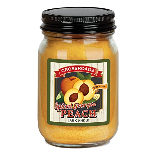 Crossroads Spiced Georgia Peach, 12 Ounce, Pint Candle, Jar #TOP16