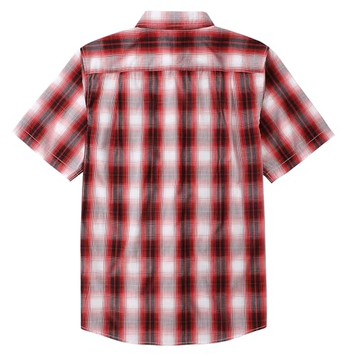 Image of Dubinik Mens Short Sleeve Button Down Shirts Soft Breathable Summer Vintage Regular Fit Lightweight Men's Casual Shirt