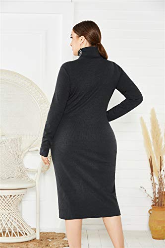 Robe pull extensible grande taille avec haute encolure : sublimez vos courbes sans serrer - 4
