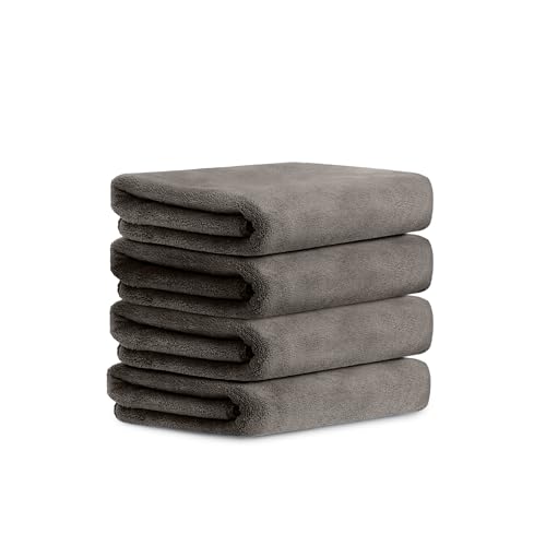 Image of HOUSSE Microfiber Face Towels | Ultra Absorbent, Odour-Free, Quick Dry 550 GSM Face Towel for Home, Gym, Travel, Running and Personal Use | 30x30 cm | Set of 4 in One Colour (Cocco Brown, Pack of 4)