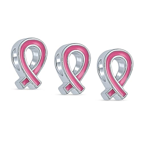 Charm lazo rosa contra el cáncer en plata 925 hipoalergénica que no pierde el color