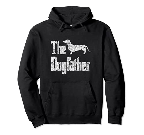 The Dogfather - funny dog gift, funny Dachshund Pullover Hoodie, Black