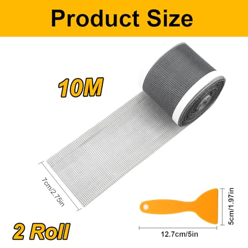 TXXATX Haarsieb Duschrinne 7 cm x10 m Abflusssieb Dusche Haare 2 Bände Haarfänger Dusche mit Plastikspatel Duschsieb Abfluss Haare aus Fiberglas Duschabfluss Mesh Aufkleber für Duschen Küchen Balkon