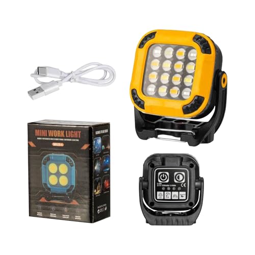 Ricarica Magnetica Lampada Da Lavoro - Gancio Rotatato Magnetico Portatile | Illuminazione Multifunzione Per Cantiere Costruzione Riparazione Auto Campeggio Escursionismo
