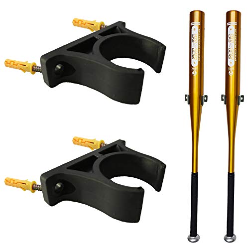 Pmsanzay Soporte de pared universal vertical para bates de béisbol, sóftbol, bate de béisbol, soporte de pared, soporte de pared para 2 bates, fácil de instalar, accesorios incluidos, sin bate