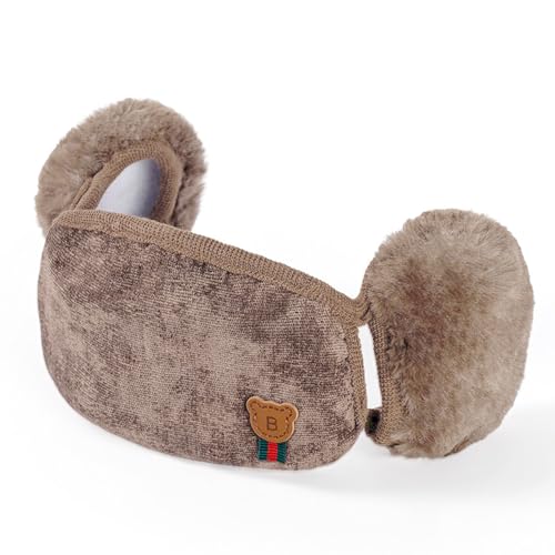 Kids Winter Warm Windproof Mask with Fluffy Ear Covers - Thick Dustproof Breathable Mouth Cover Half Face Earflaps2