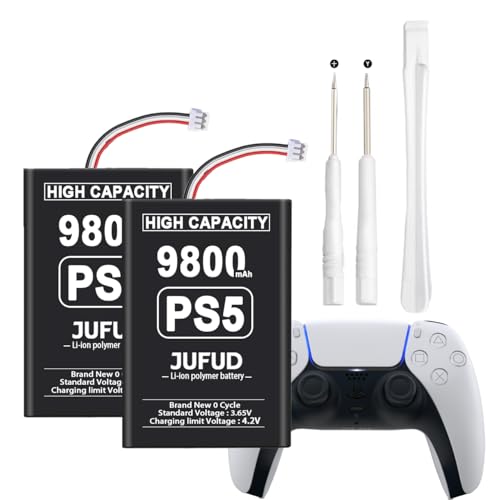 JUFUD 9800mAh 2-Pack PS5/LIP1708 Battery for Replacement PlayStation 5 Dual ...