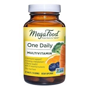 MegaFood One Daily – Supports Overall Health – Multivitamin with B Vitamins and Food Blend – Gluten-Free, Vegetarian…