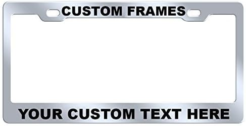 Chrome Stainless Steel Metal License Plate Frame with Your Text