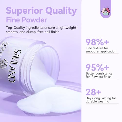 SAVILAND Acrylic Nail Kit with Drill: Professional Salon Nails Kit with Everything Acrylic Powder and Liquid Set Nail Brush Forms Top Gel & Manicure Tools Kit for DIY Extension Carving Home Use