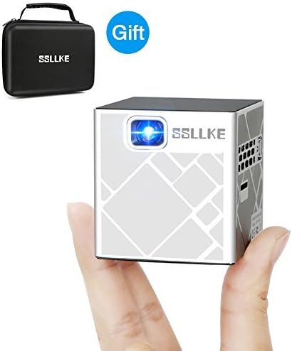 Mini Projector Portable DLP Projector 100 Lumens with 120" Display Wi-Fi Wireless Projector Support 1080P Compatible with Phone Laptop HDMI Devices TF Card Include Travel Case and Tripod by SSLLKE