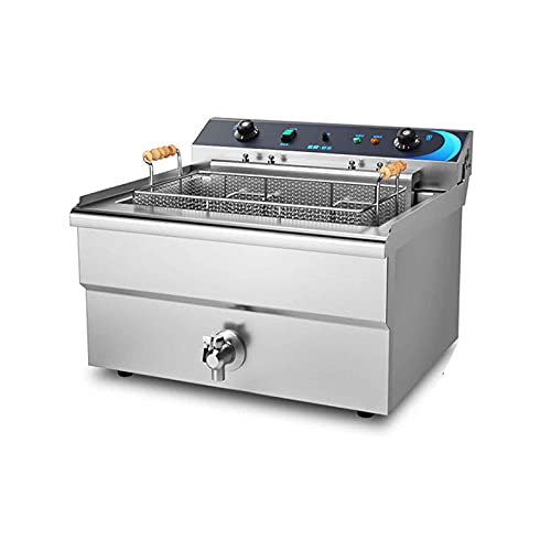 TreeSouth Elektrische Friteuse 20l/30l Große Kapazität, Kommerzielle 6000w Pommes-Frites-Maschine, Zeitgesteuertes…