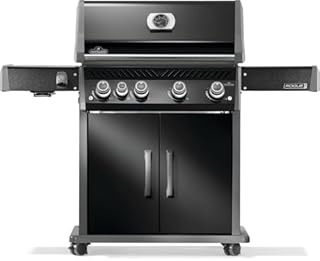Napoleon Rogue PRO 525 Natural Gas Grill with Infrared Side Burner, Black, Durable 5-Burner Cooking Surface