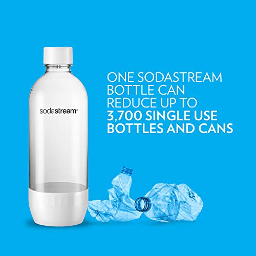 Image of sodastream Dishwasher Safe 1L Classic DWS Carbonating Bottle White (twinpack), Pack of 2