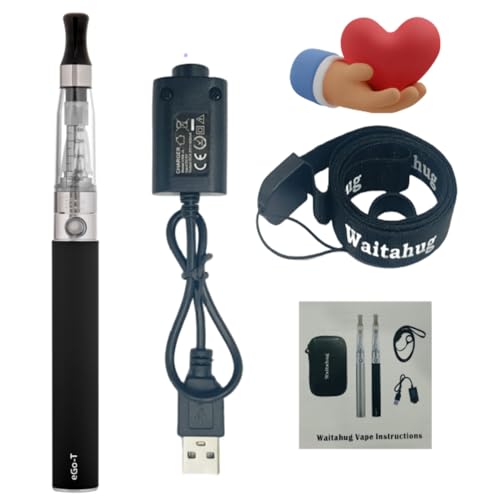 vape pen starter kit, eGo-T CE4 atomizer single kit, 1100mAh 510 eGo ecigs battery, e cigarette full starter kits, Super-affordable e-cigarettes，2ml TPD Version No E-Liquid No Nicotine (Black)