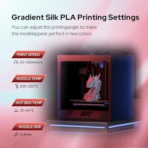 Image of Dual Color PLA Bundle 4pack 250g 3D Printer Filament Bundle Multicolor PLA