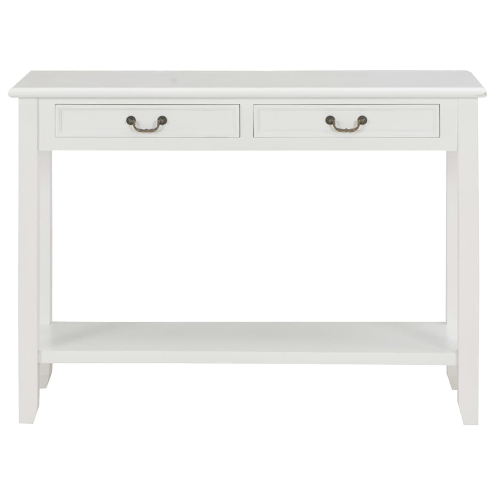 Homgoday Mesa Consola de Madera Blanco 110x35x80 cm Mesas auxiliares de salón,Mesa Consola Recibidor Mueble de Entrada Estrecha Clásica