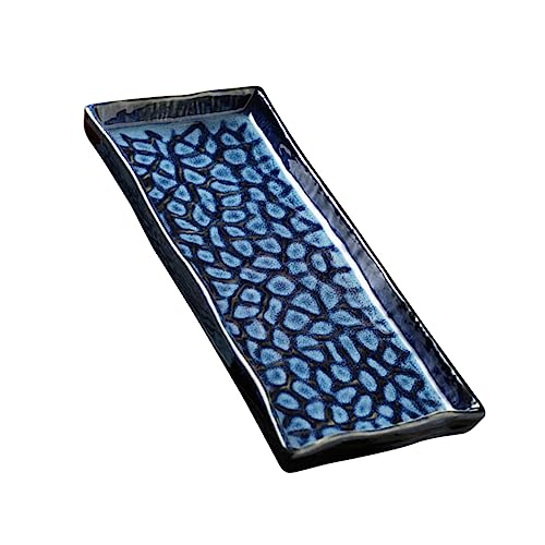 Plato rectangular de cerámica para sushi y snacks miniatura 1