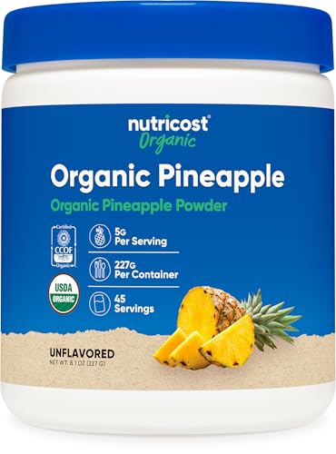 Nutricost Organic Pineapple Powder (8 OZ) - USDA Certified Organic, Freeze Dried, Pineapple Juice Powder, Gluten Free