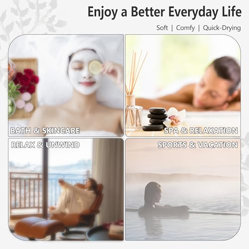 3 PCS Hair Towel Wrap Cute Pastel Floral Print Microfiber Fleece Hair Drying Towel Cap Soft Quick Dry for Women Bath Spa (Flower) - Image 4