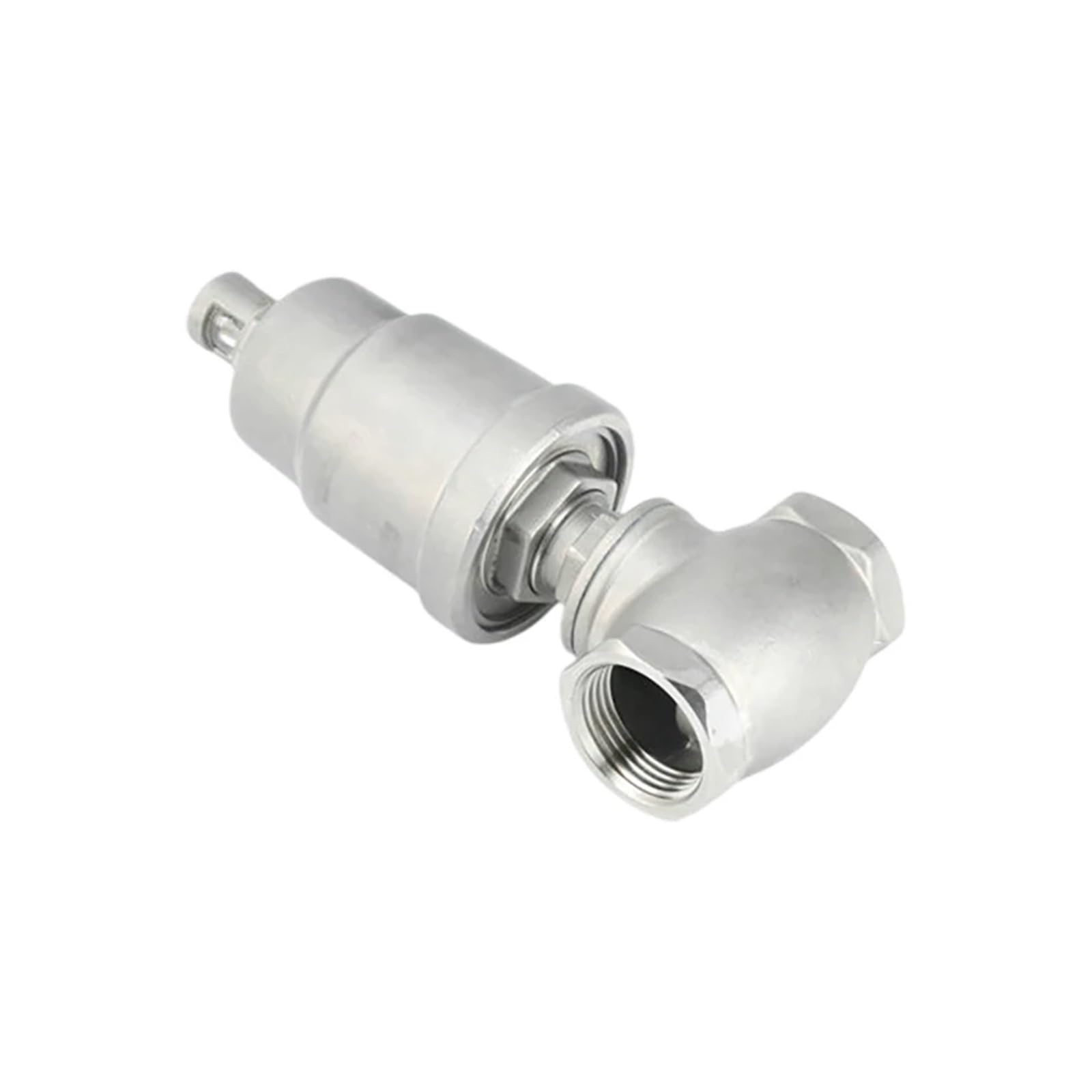 Valvola a globo filettata pneumatica tipo T in acciaio inossidabile da 1/2", 3/4", 1", valvola pneumatica a sede angolata, valvola dell'acqua, valvola a tamburo(1",Single Acting)