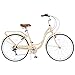 BALINGE 24 Inch Women's Bike Ladys Bike Beach Cruiser Bike for Women，City Hybrid Bike 7 Speeds Bicycle Commuter Bike for Women Men,High-Carbon Steel Frame，Caliper Brake,Lotus Pink（Beige）