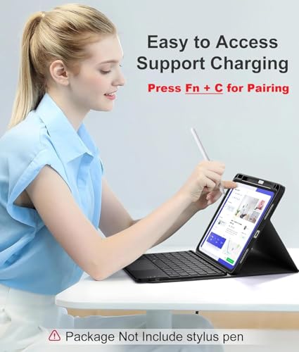 Image of typecase Keyboard case for iPad Air 11 (M4 /M3 /M2, 2026 /2025 /2024), Air 5th /4th & Pro 11(4th /3rd /2nd /1st) with Trackpad & 7-Colors Backlit, Magnetic Detachable Wireless Bluetooth, Pen Holder-Black'26
