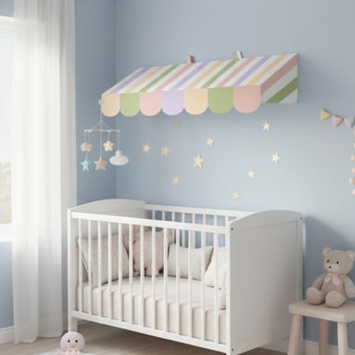 Image of Tallew 4 Pcs 3D Circus Awning Wall Decoration Carnival Awning for Halloween Carnival Theme Party Classroom Decorations(Pastel Color)